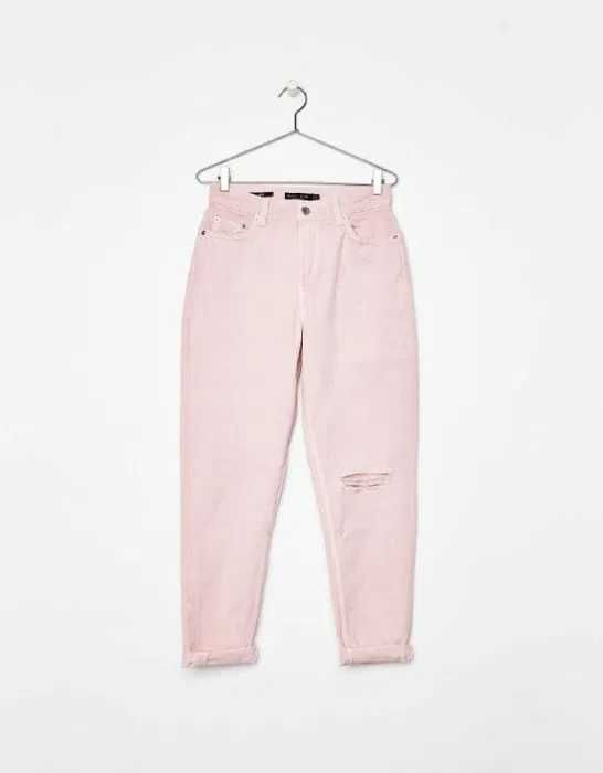 Mom Jeans рожеві джинси Bershka