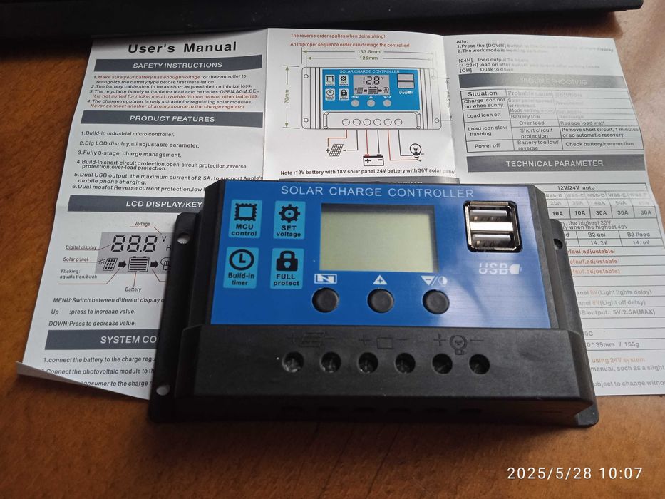 Продам сонячний контролер заряда солнечной панелі