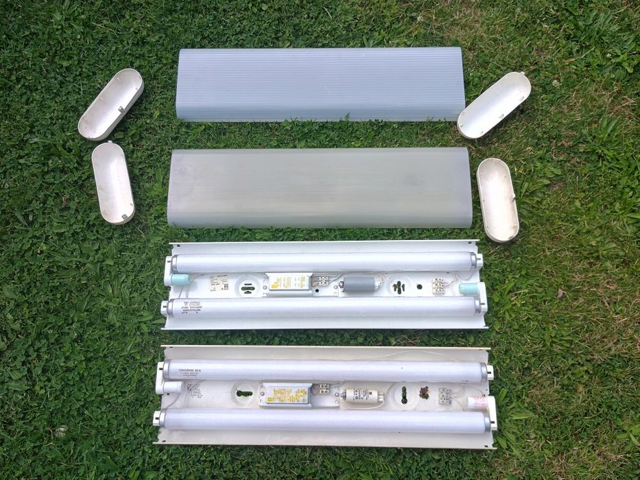 Oprawy świetlówkowe lampy warsztatowe garażowe 2x20w / 2x18w komplet + gratis żarówka led
