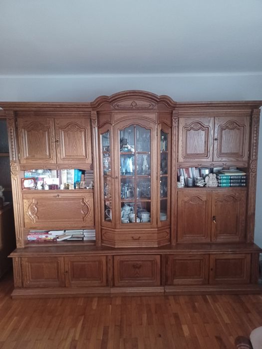 Meblościanka kredens z dębu (lata 80/90)