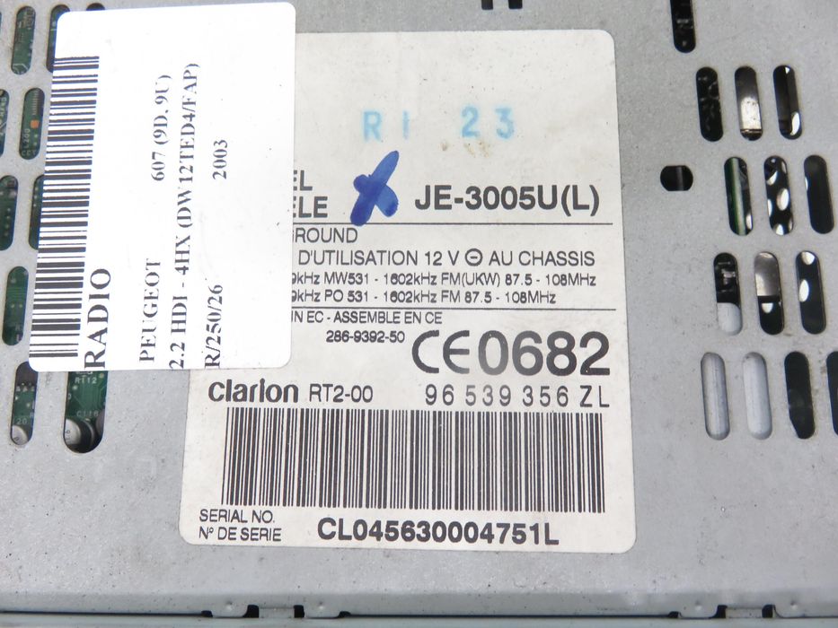 Radio Peugeot 607