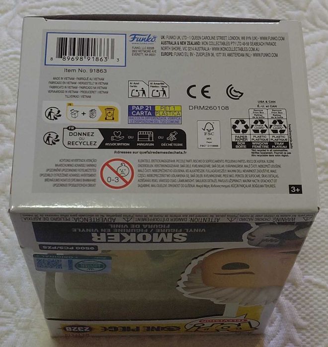 funko pop one piece 2328 smoker limited edition 9500 peças