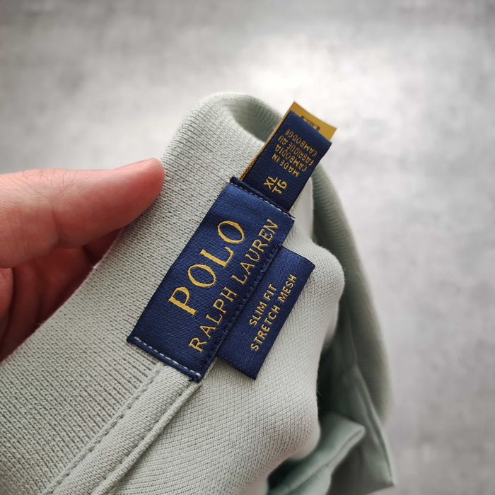 MĘSKA Koszulka PREMIUM Długi Rękaw Elegancka Mięta Polo Ralph Lauren