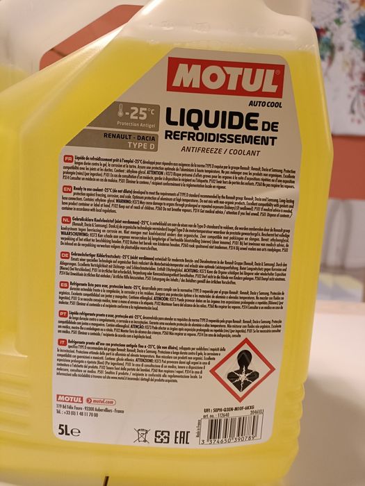 Motul Anticongelante Lr Type D (-25ºC) 5L 112640
