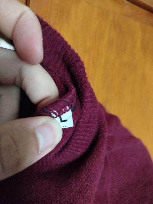 Pullover de lã bordeaux, L