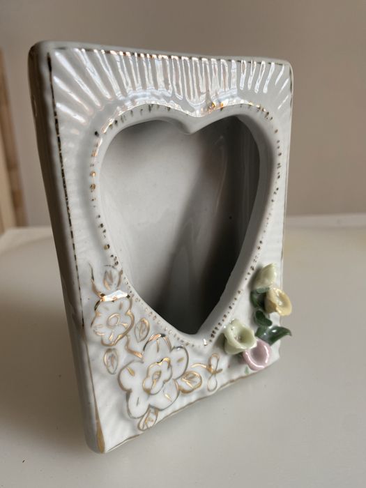 Moldura fotografia louça vintage