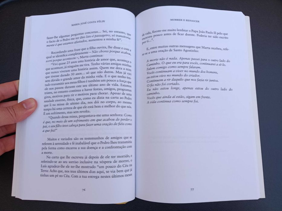 Livro "Morrer e Renascer", Maria José Costa Felix