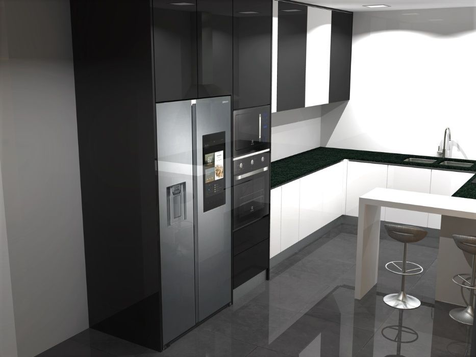 Projetos em Desenho 3D. Cozinhas. Mobiliário por medida.