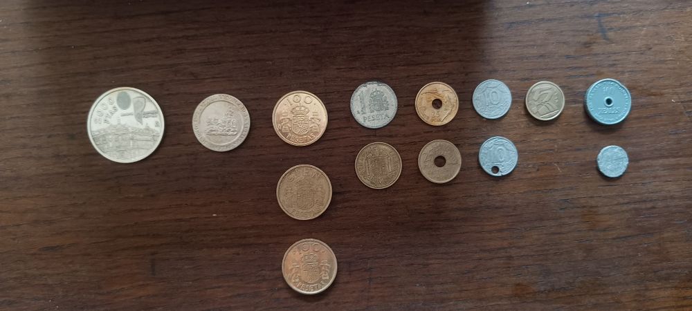 Coleção de moedas da espanha