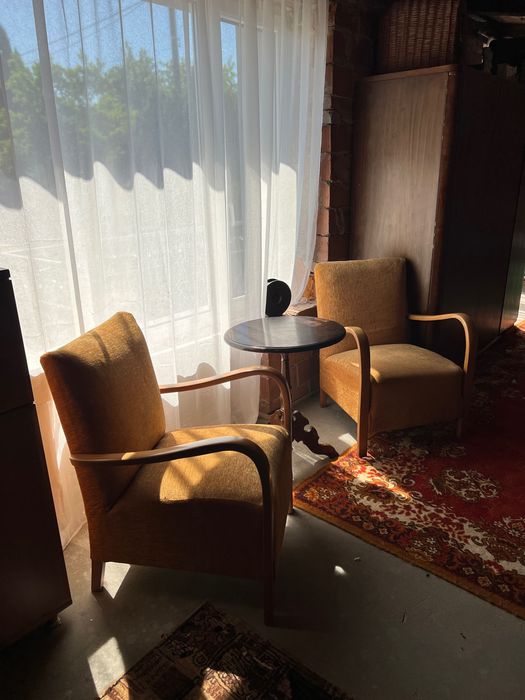 Fotele art deco/ retro/ vintage z giętymi poręczami drewnianymi