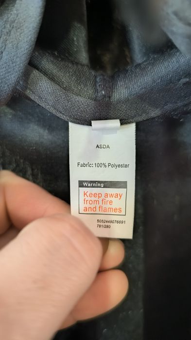 Карнавальный велюровый плащ Asda с капюшоном, чёрного цвета , размер L