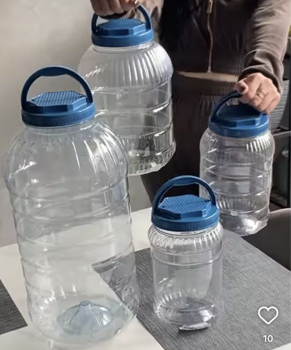 Банка пластикова прозора з кришкою об’єм 1л., 2л., 3л., 5л., 10л