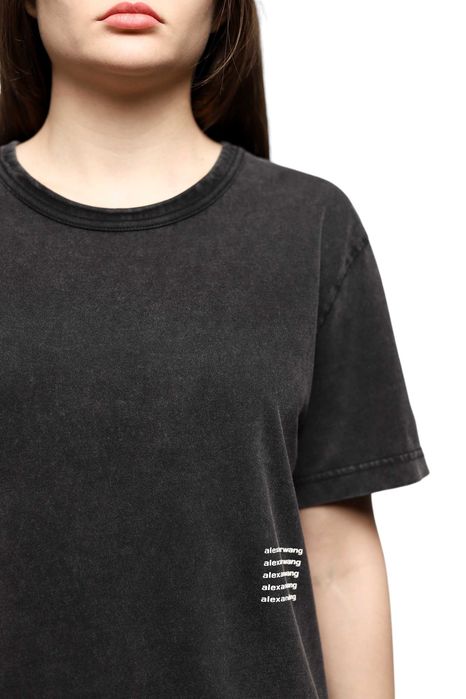 Футболка Alexander Wang Acid Wash Tee In High Twist Jersey