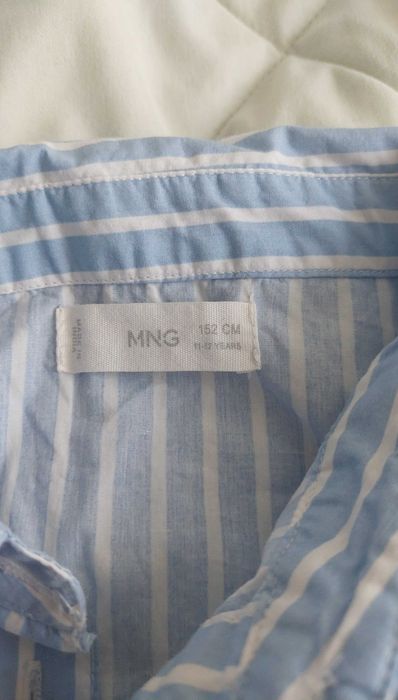 Koszula, bluzka dziewczęca, galowa z falbaną r. 146-152, MANGO