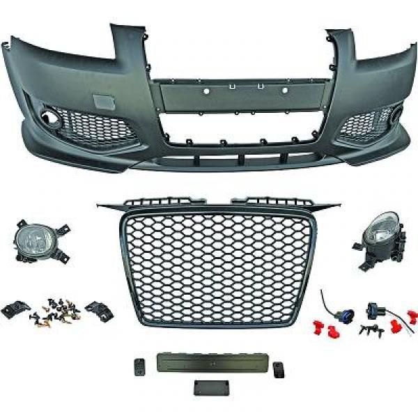 Para-choques Frontal Audi A3 8P 2005-2008 em plástico RS3 look