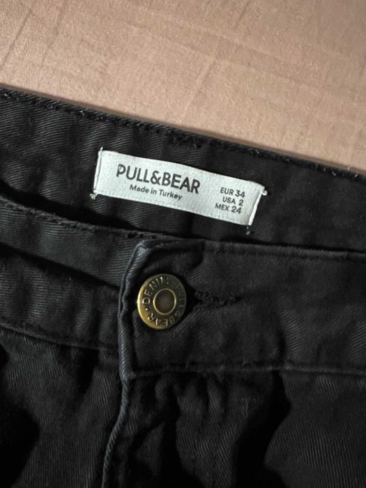 spodnie bojówki czarne 34 Pull&Bear cargo