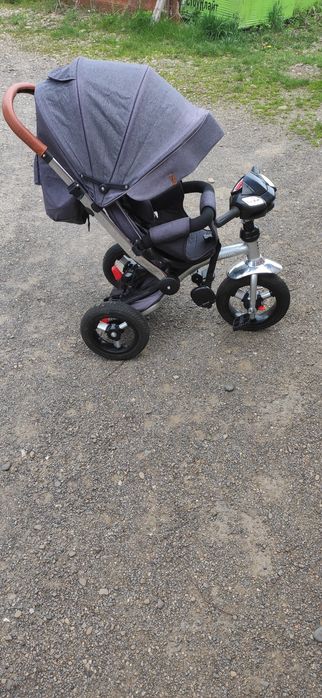 Велосипед триколісний TILLY TRAVEL T-387/1 Темно-серий льон