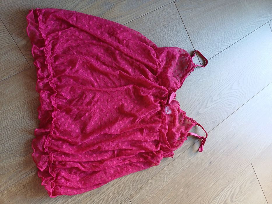 Koszulka koronkowa nocna S czerwona Esotiq