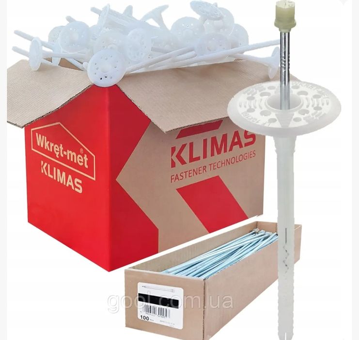 Дюбель Wkret-Met Klimas LFMG 10х260мм парасолька для пінопласту та ват