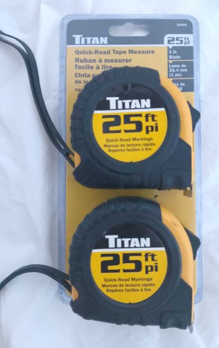 Titan Tools fita métrica 25 pés, 2 unidades