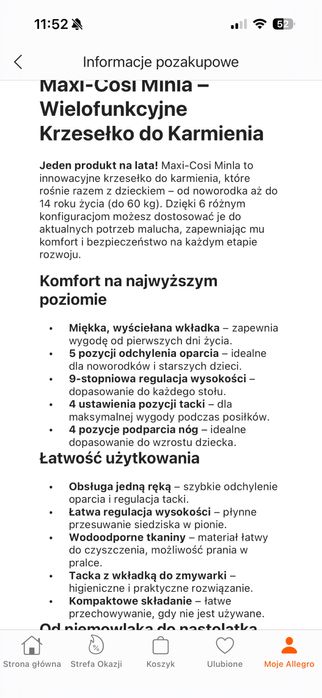 Krzesłko do karmienia MAXI-KOSI Minia