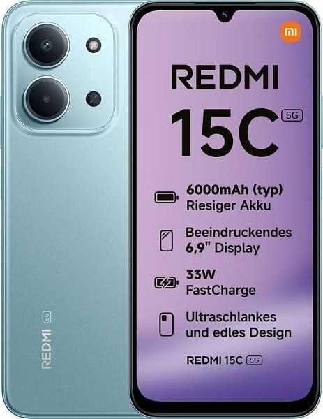 FAJNY XIAOMI redmi 15c. Bateria 6000. Ekran 6.9 cala. Pamięć 4+4/128gb