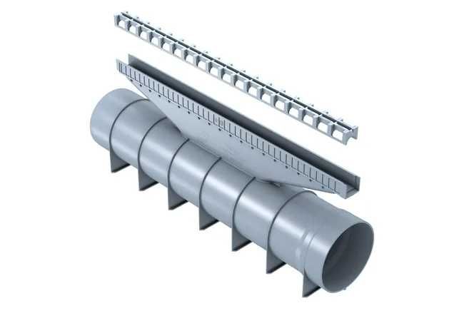 Canal com grelha U-CAN CINZA 110MM 50CM