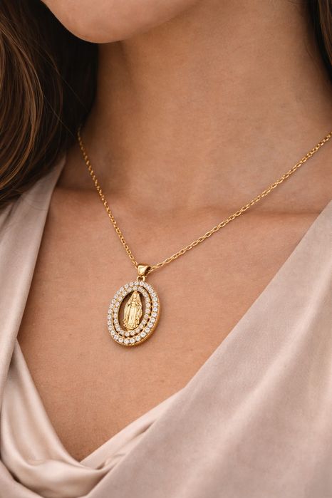 Colar Nossa Senhora de Fátima Banhado a Ouro 18K | Promoção 9,90€ + Oferta