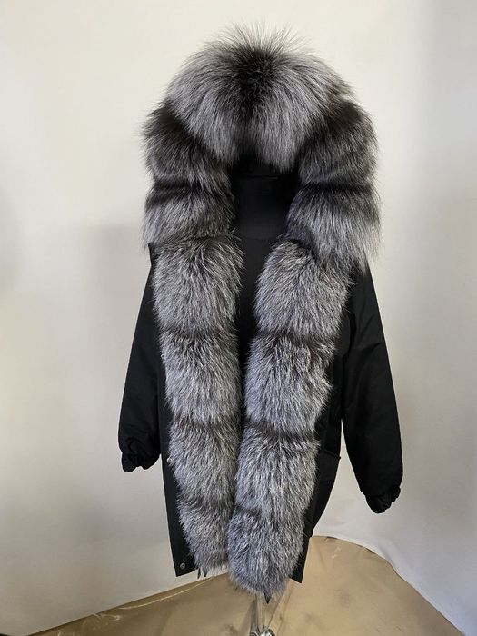Женская зимняя парка, куртка с  мехом финской чернобурки, 42-60 рр