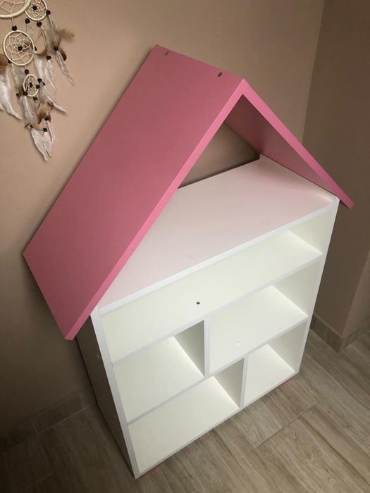 Domek dla dzieci bialo rozowy