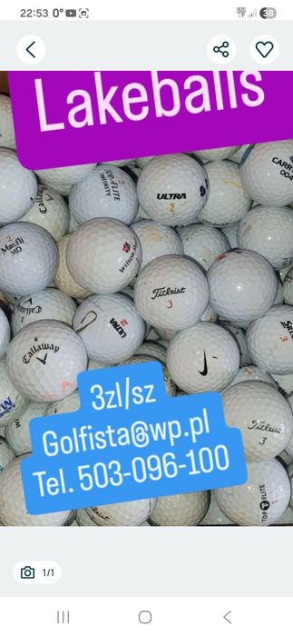 50szt. Pilki golfowe Lakeballs mix ABC turniejowe. Najtaniej!