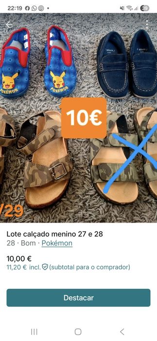 Lote calçado 27 e 28