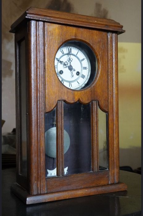 Zegar drewniany ścienny antyk zabytek wiszący nakręcany