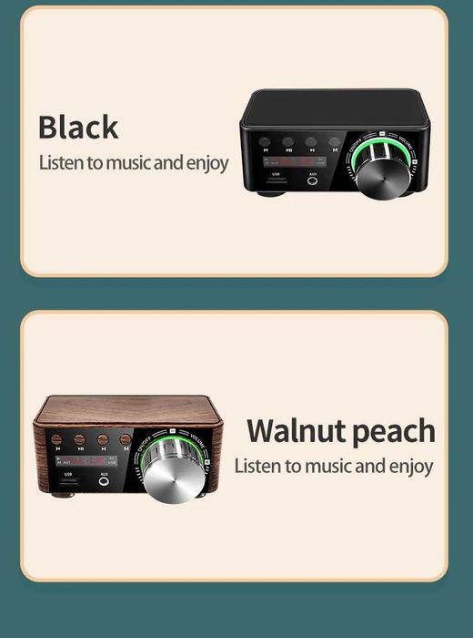 Amplificador digital bluetooth 5.0 de potência classe d 2.0 canais 50w