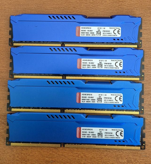 32GB RAM DDR3 1866MHz Kingston HyperX (4x8GB) – Excelente Estado