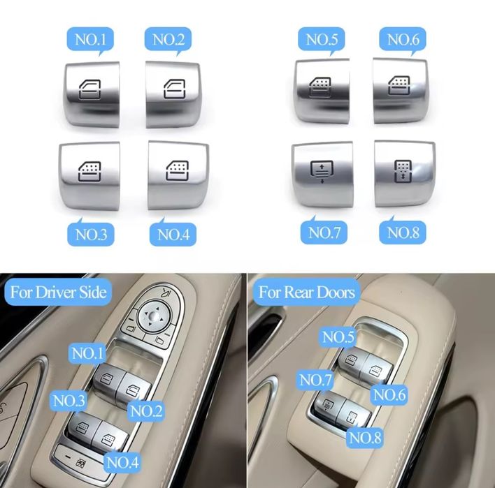 Interruptor comando botão vidro Mercedes Benz - Classe C, E, S, GLS