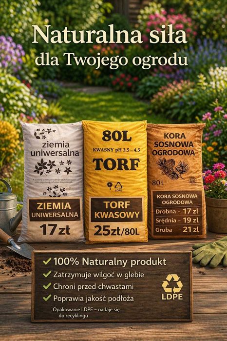 Kora sosnwa 80L ziemia 60L torf 80L
