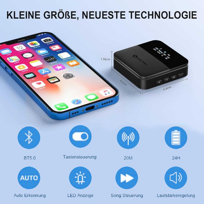 SONRU Odbiornik nadajnika bluetooth 5.0 CYFROWY OPTYCZNY TOSLINK RCA