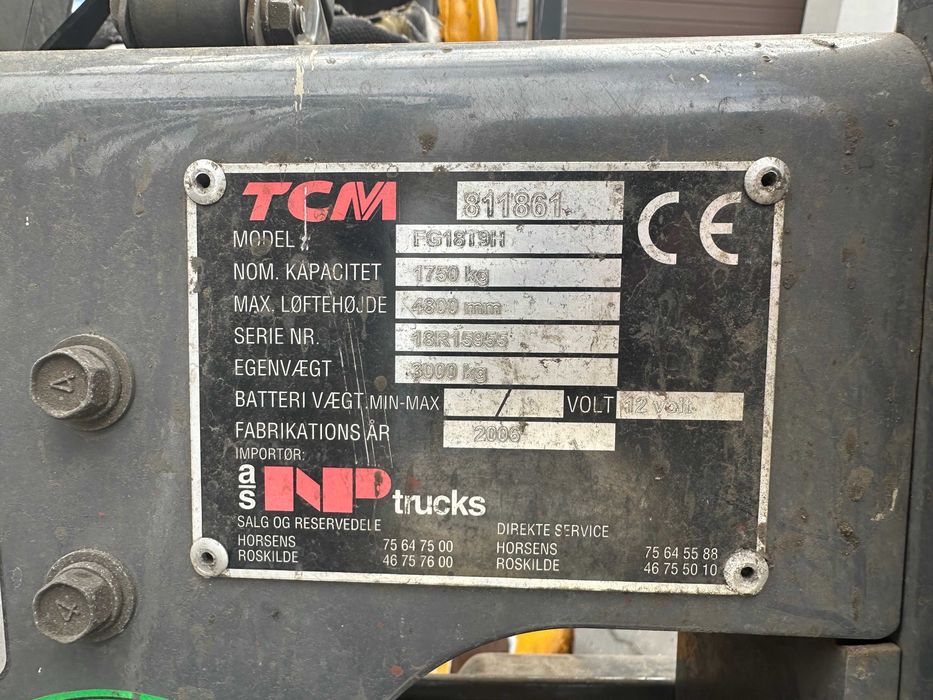 Wózek widłowy gazowy TCM FG18T9H Triplex | Gaz + benzyna