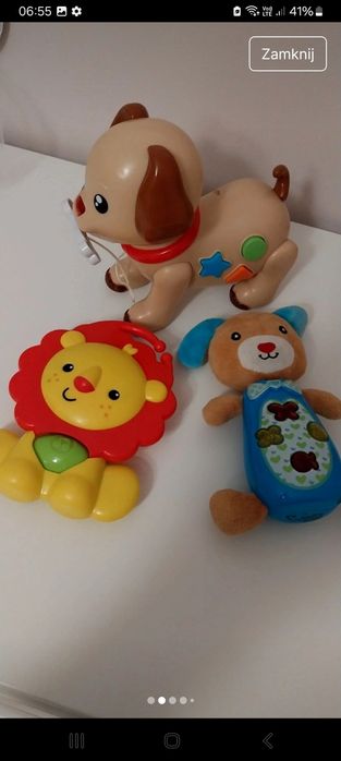 Zestaw 3 interaktywnych zabawek, w pełni sprawne
