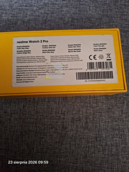 Smartwatch realme watch 2 pro
