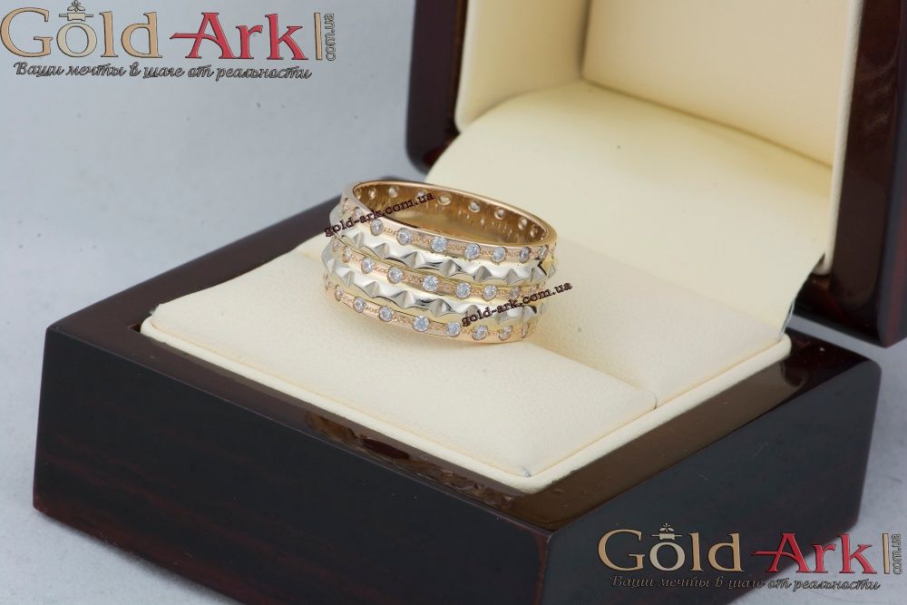 Женское кольцо два цвета