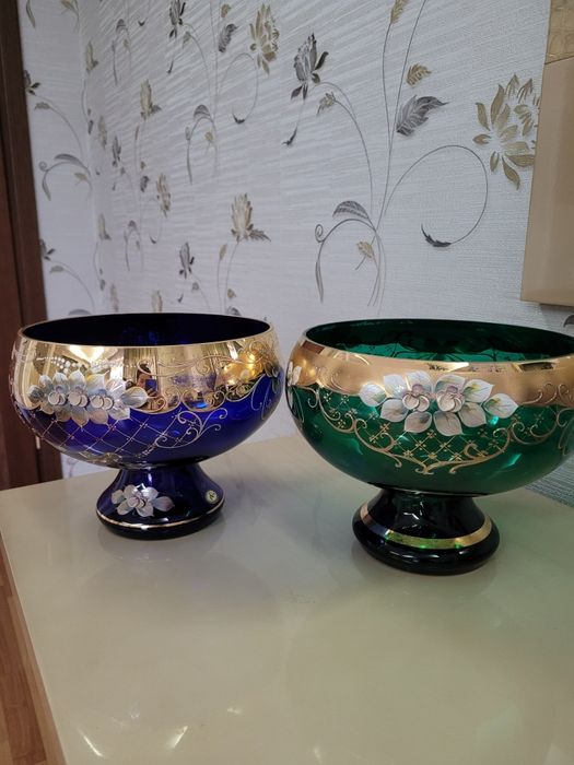 вазы богемское стекло рококо