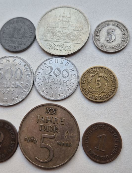 Марки пфенніги Рейх Імперія Веймар НДР 1875 - 1972 рр. 12 монет