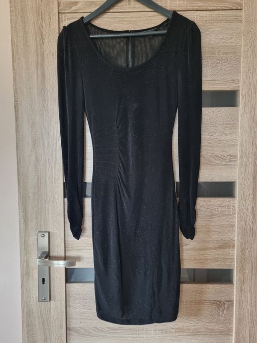 Sukienka damska Guess czarna brokat