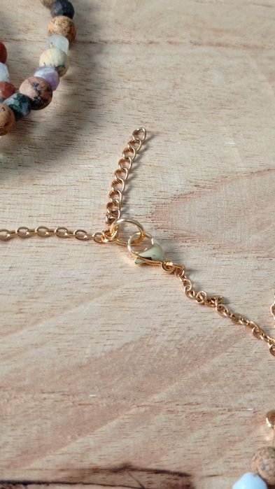 Boho naszyjnik z miksu naturalnych i drewnianych koralików