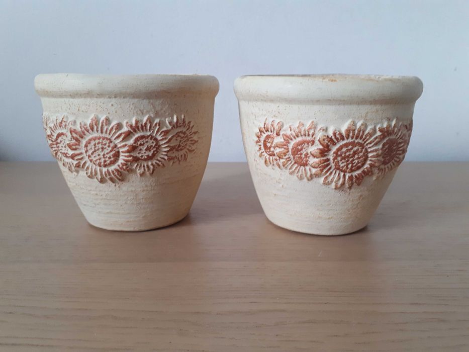 ozdobne doniczki ceramiczne 2 sztuki