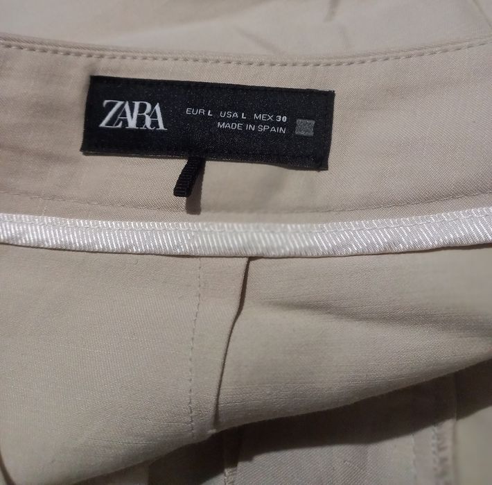 Zara брюки широкі котон віскоза  льон