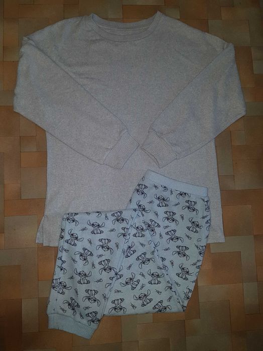 Теплая вязанная пижама комплект суперсофт Disney Стич Stitch S р-р