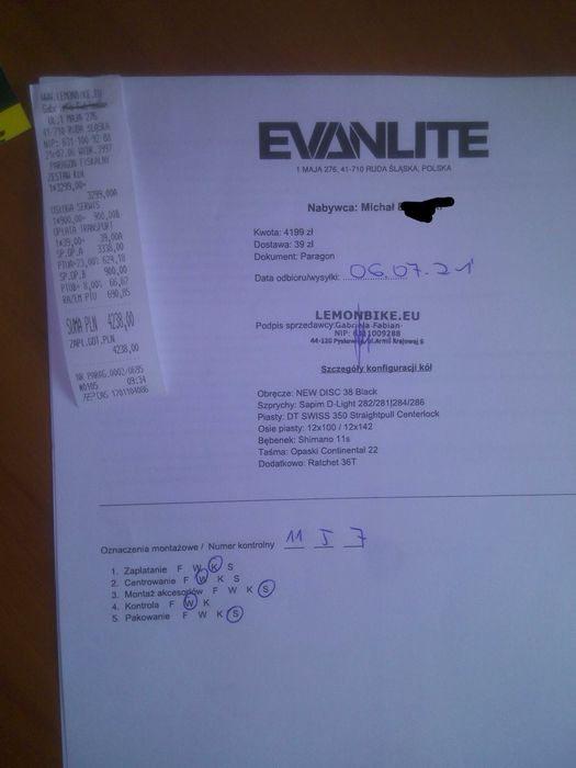 Tarmac + koła karbonowe